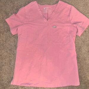 Chalk pink figs scrubs set - bottoms medium/tall, top small regular